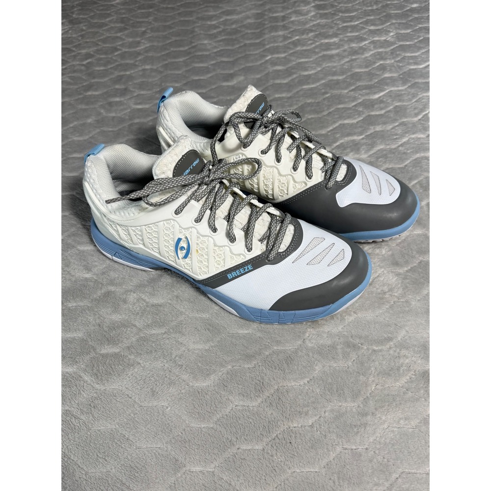 Harrow Breeze Mens Squash Racquetball Indoor Court Shoes White Blue 10.5